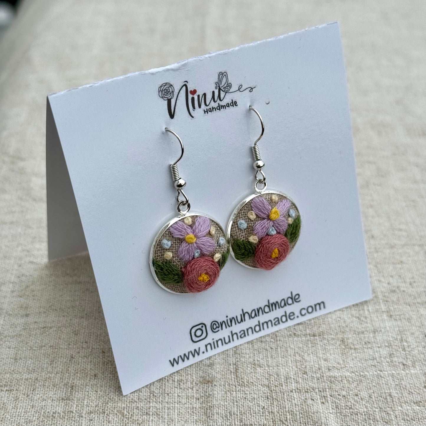 Hand embroidered earrings