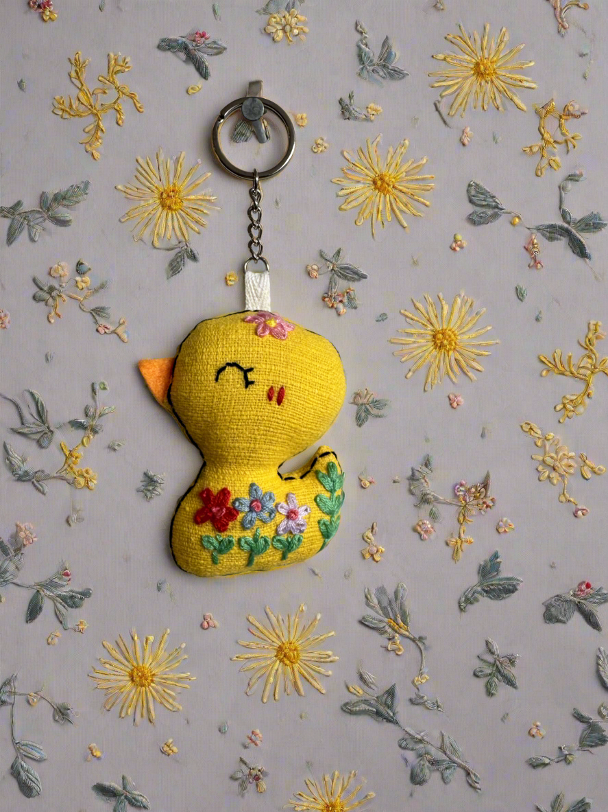 Embroidered Floral Duckling