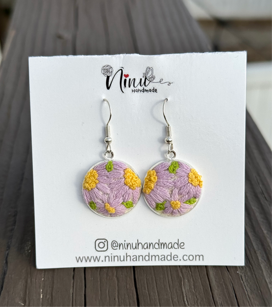 Hand embroidered earrings