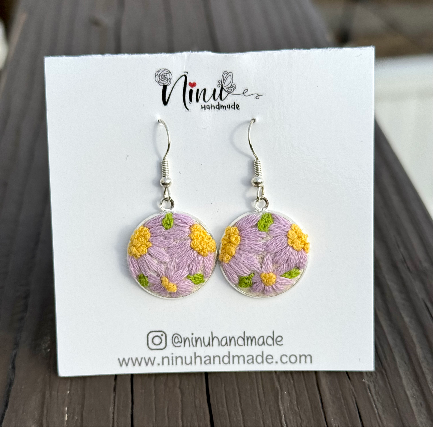 Hand embroidered earrings