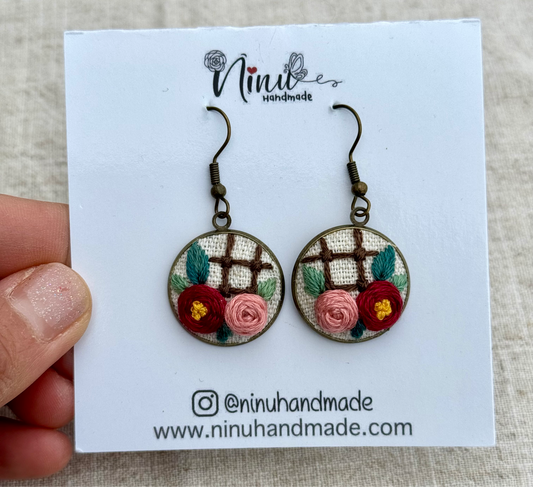 Hand embroidered earrings