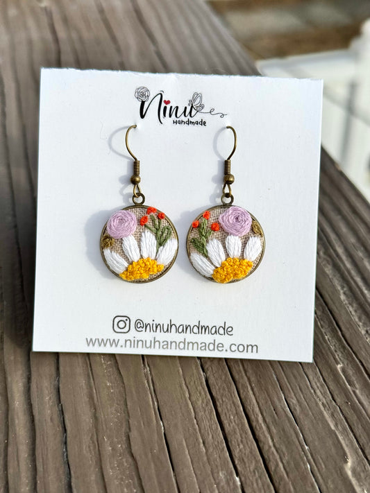 Hand embroidered earrings