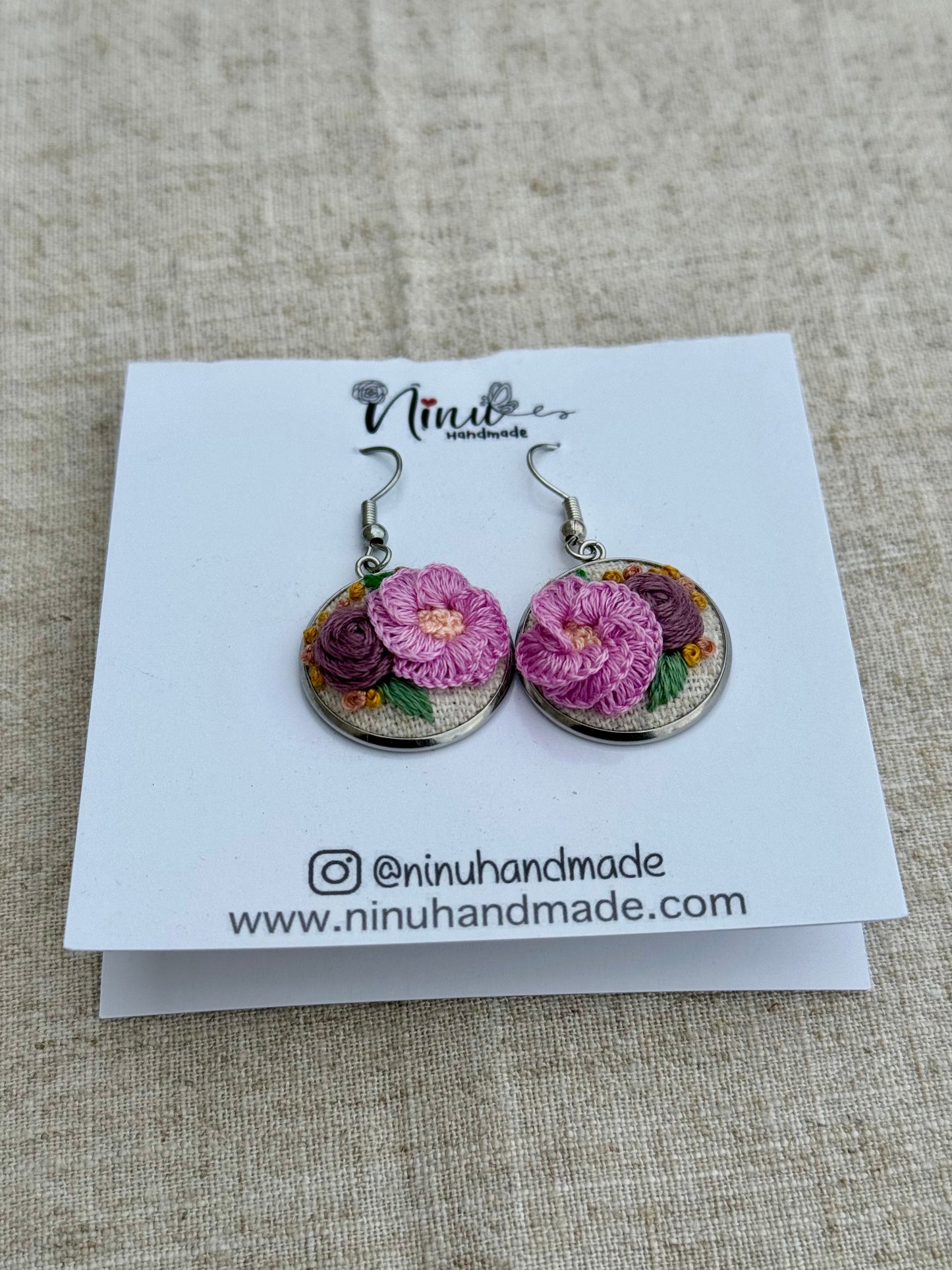 Hand embroidered earrings