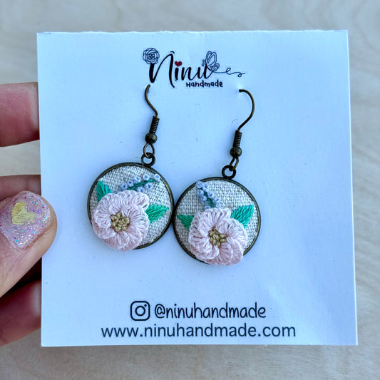 Hand embroidered earrings