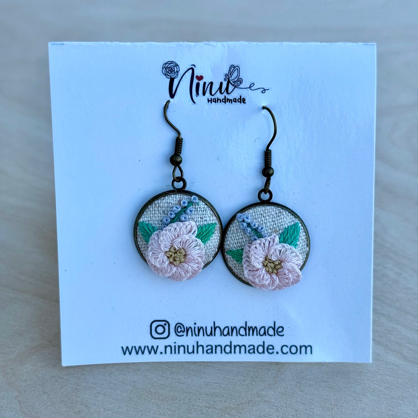 Hand embroidered earrings