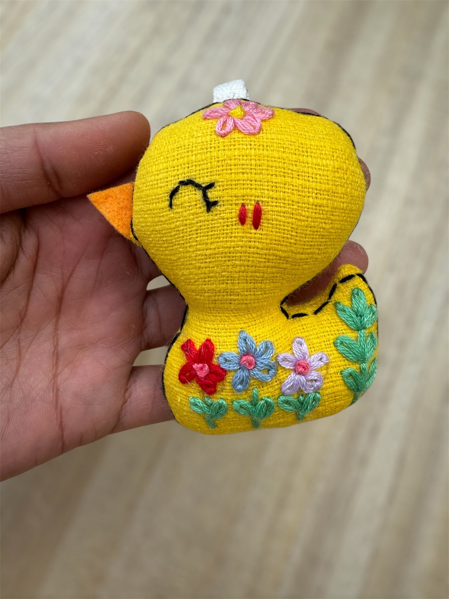 Embroidered Floral Duckling