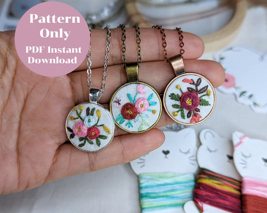 Pattern Only- 3 Embroidery Necklaces Pattern PDF Instant Download